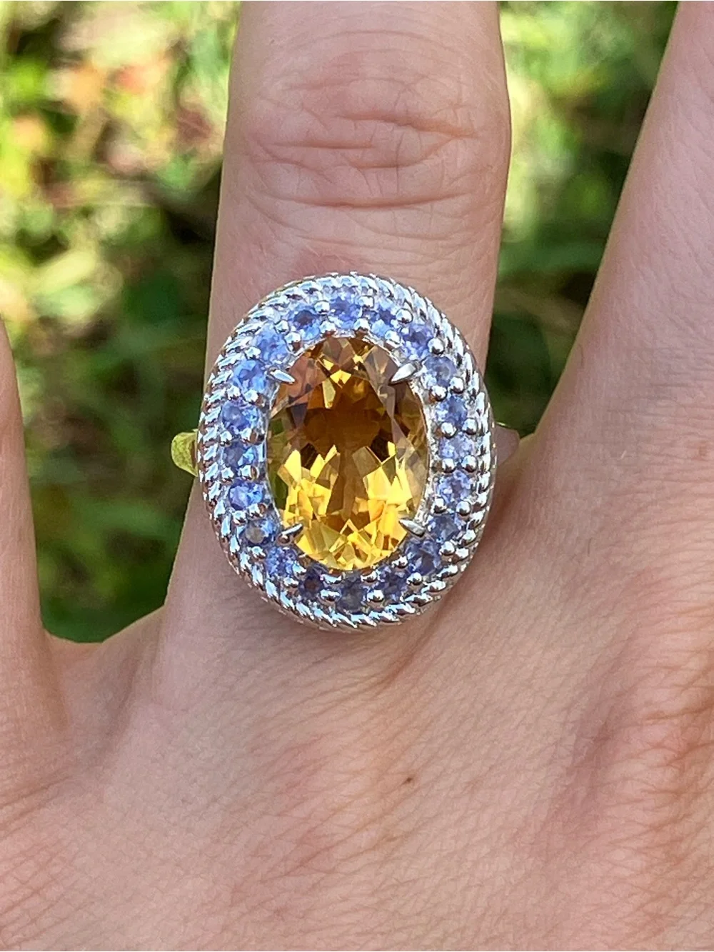 Brazilian Citrine Tanzanite Ring Size 7